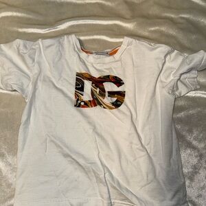 Dolce & Gabbana White Tee with Colorful Logo